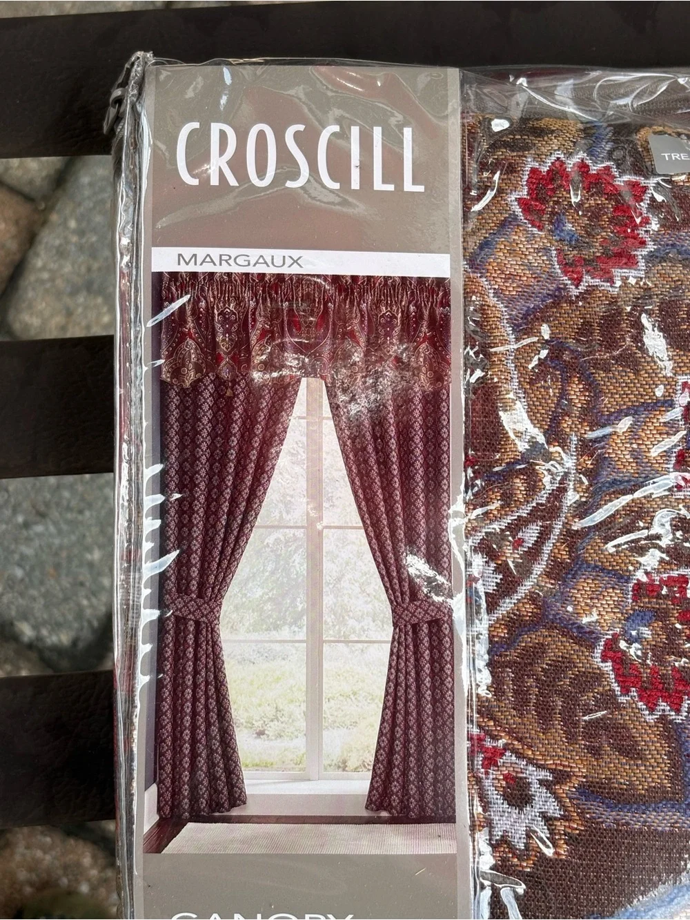 Croscill Margaux Red Brown Floral Canopy Valance
